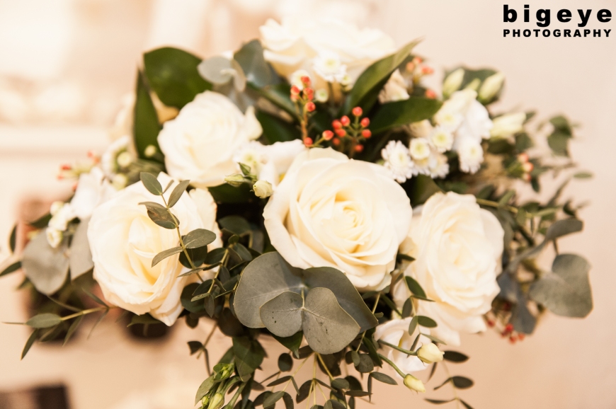 White Roses Winter Floral Display by Bloomers